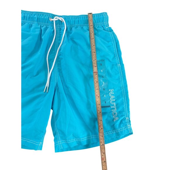 Nautica Mens S Swim Trunks Blue Quick-Dry Nylon Drawstring Elastic Waist - Picture 6 of 9